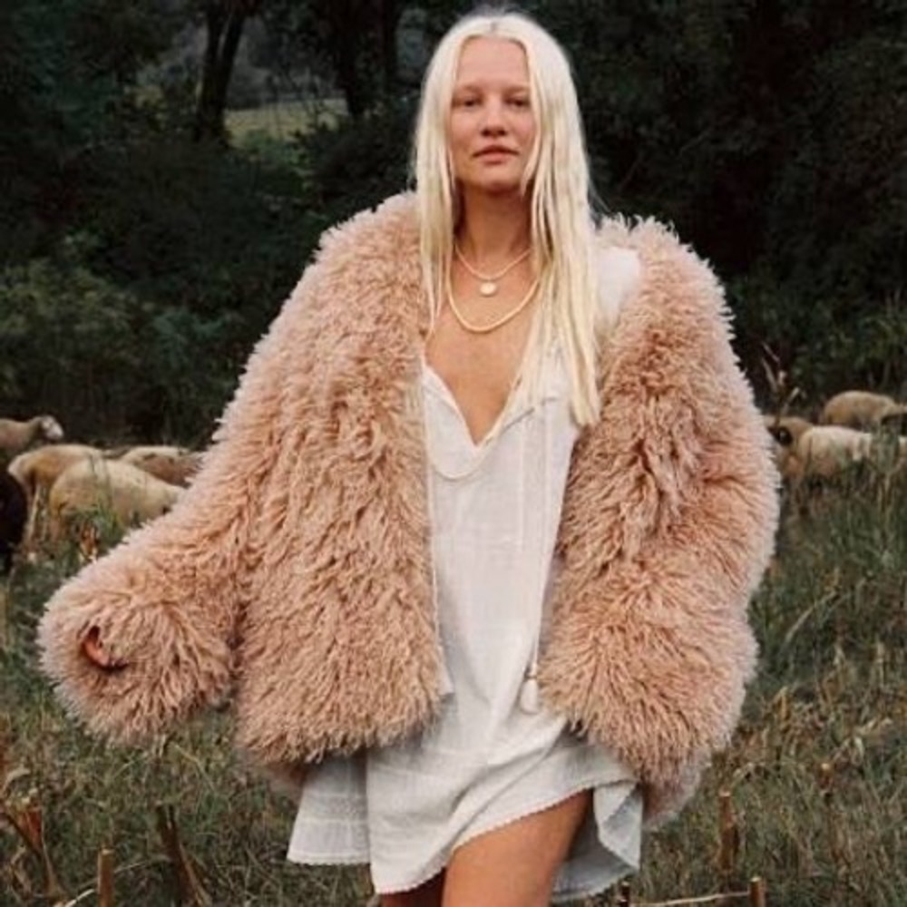 Spell Cloud Nine Jacket Buttercream XL NWT Shaggy Faux Fur‎ Boho Coat